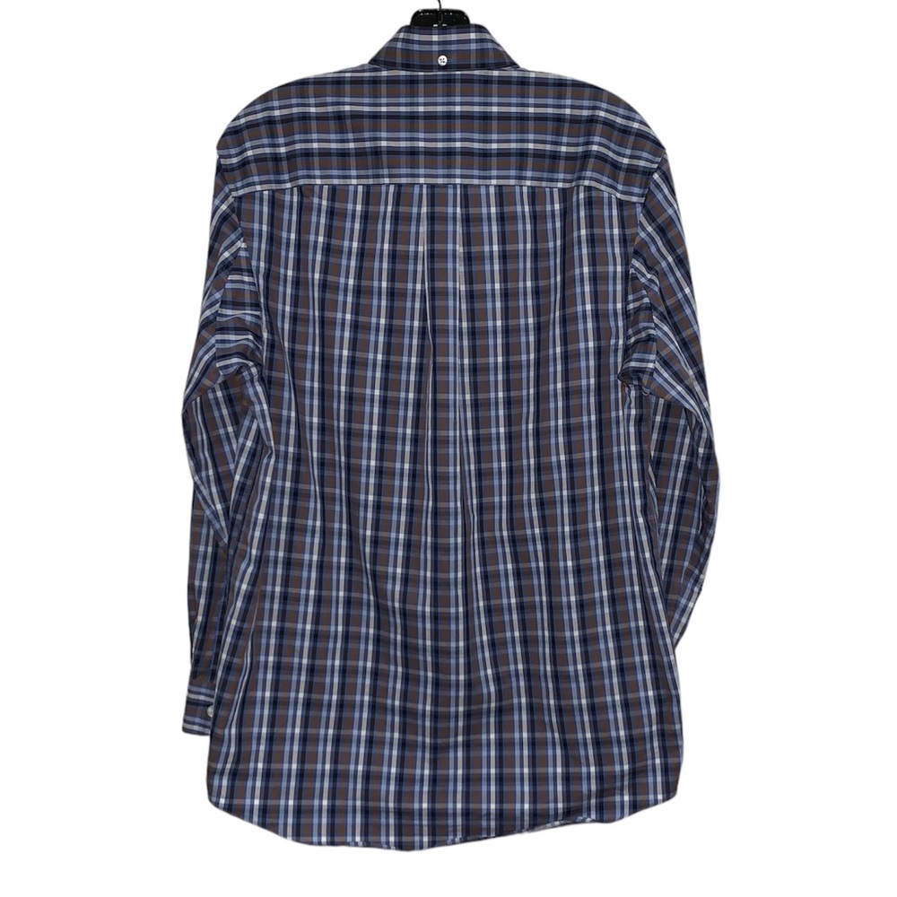 Duluth Trading Mens Plaid Wrinkle Fighter Shirt Size S Long Sleeve Blue Brown - Picture 3 of 8
